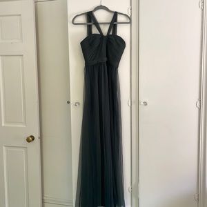 Amsale Hunter Green Bridesmaids Dress
